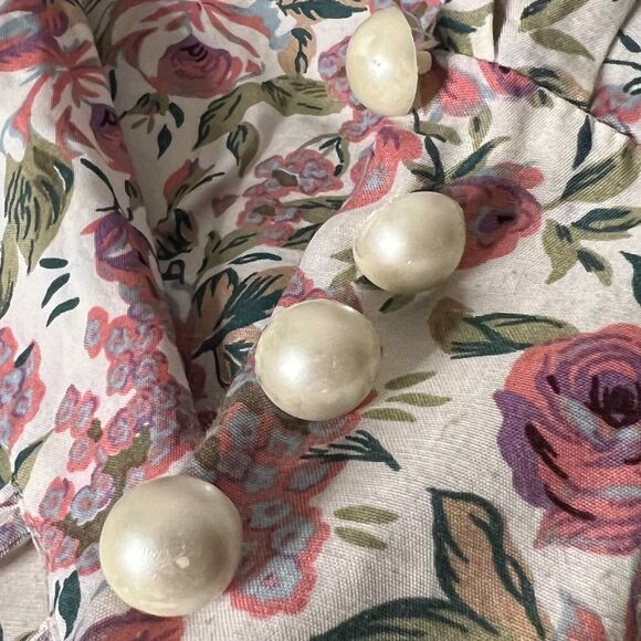 Jonathan Martin Vintage 80s Pastel Floral Lace Collar Cottagecore A-Line Dress - Picture 15 of 16